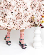 Sock Candy Cherry Blossom Sheer Crew Sock SS21-6 Pink