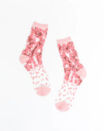Sock Candy Cherry Blossom Sheer Crew Sock SS21-6 Pink