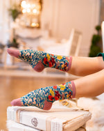 Sock Candy Tapestry Vines Sheer Crew Sock FW22-6 Teal