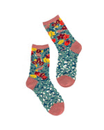 Sock Candy Tapestry Vines Sheer Crew Sock FW22-6 Teal