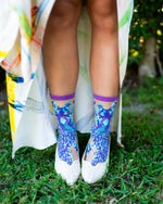 Sock Candy Aquamarine Peacock Sheer Crew Sock FW24-7 Aqua