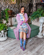 Sock Candy Aquamarine Peacock Sheer Crew Sock FW24-7 Aqua