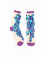 Sock Candy Aquamarine Peacock Sheer Crew Sock FW24-7 Aqua