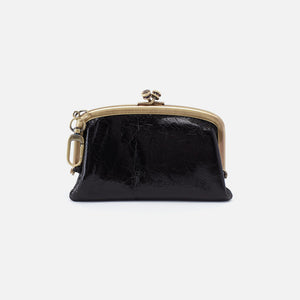 Hobo Cheer Frame Pouch Polished Leather Black