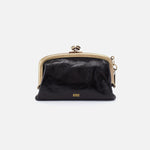 Hobo Cheer Frame Pouch Polished Leather Black