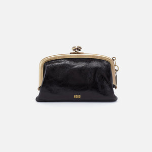 Hobo Cheer Frame Pouch Polished Leather Black