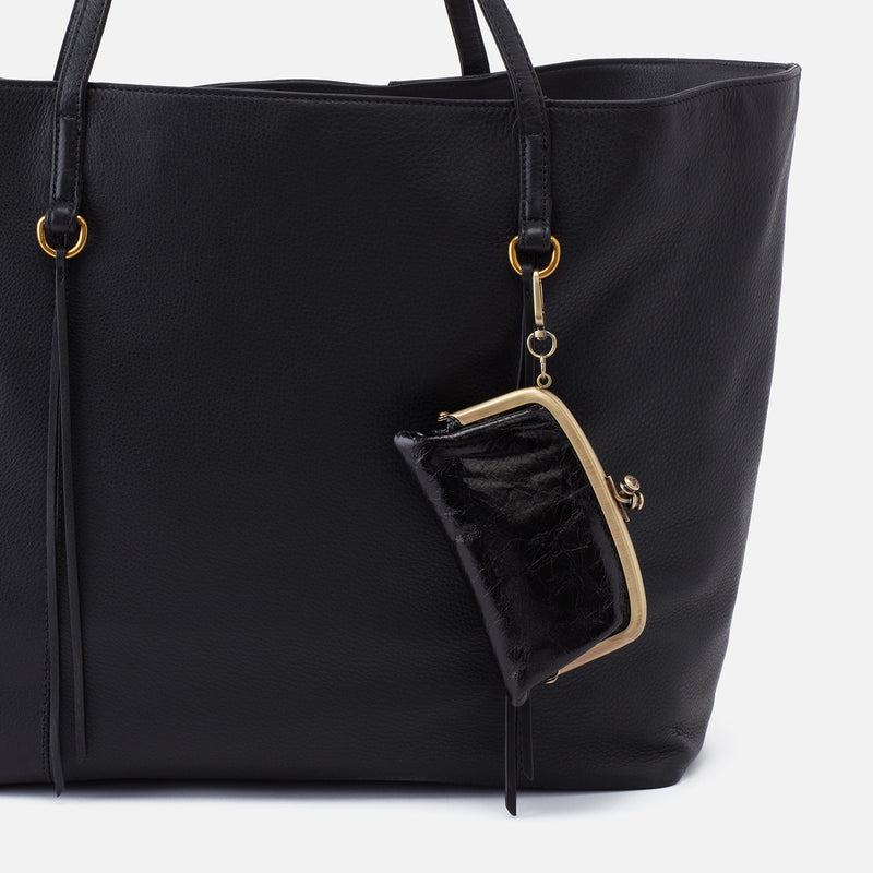 Hobo Cheer Frame Pouch Polished Leather Black