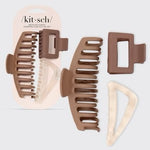 Kit Sch Recycled Plastic Assorted Claw Clip 3pc - Oversized Claw Clip