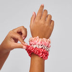 Kit Sch Cherry Blossom Ruched Satin Scrunchies 5pc Set