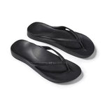 Archies Arch Support Flip Flops- Black