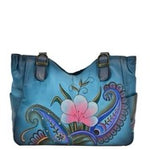Anuschka Shoulder Bag Denim Paisley Floral