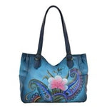 Anuschka Shoulder Bag Denim Paisley Floral