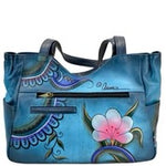 Anuschka Shoulder Bag Denim Paisley Floral