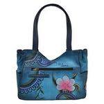 Anuschka Shoulder Bag Denim Paisley Floral