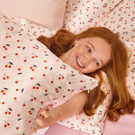 Kit Sch Satin Pillowcase in Cherry Print