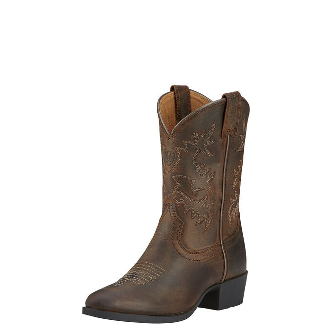 Ariat Kids Heritage Western Western Boot - Distressed Brown 10001825