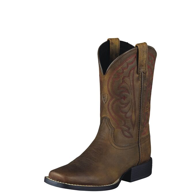Ariat Kids Quickdraw Western Boot - Distressed Brown 10004853