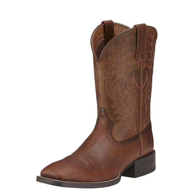 Ariat Sport Wide Square Toe Western Boot - Fiddle Brown 10016291