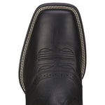 Ariat Sport Wide Square Toe Western Boot - Black Deertan 10016292 CLEARANCE