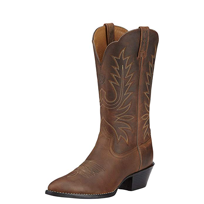 Ariat Women’s Heritage R Toe Western Boot - Distressed Brown 10001021