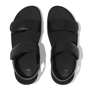LULU  Adjustable Leather Sandals Crystal Black