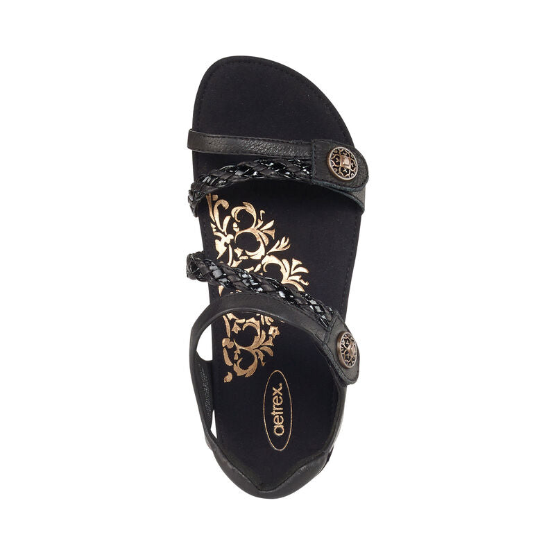 Aetrex Jillian Braided Quarter Strap