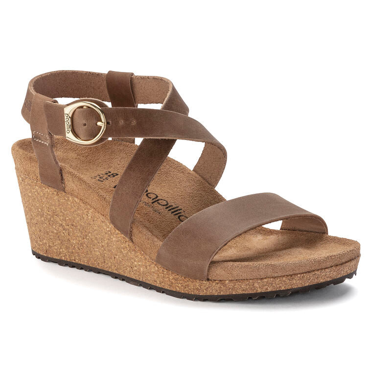 Birkenstock Sibyl Ring-Buckle Oiled Leather Cognac