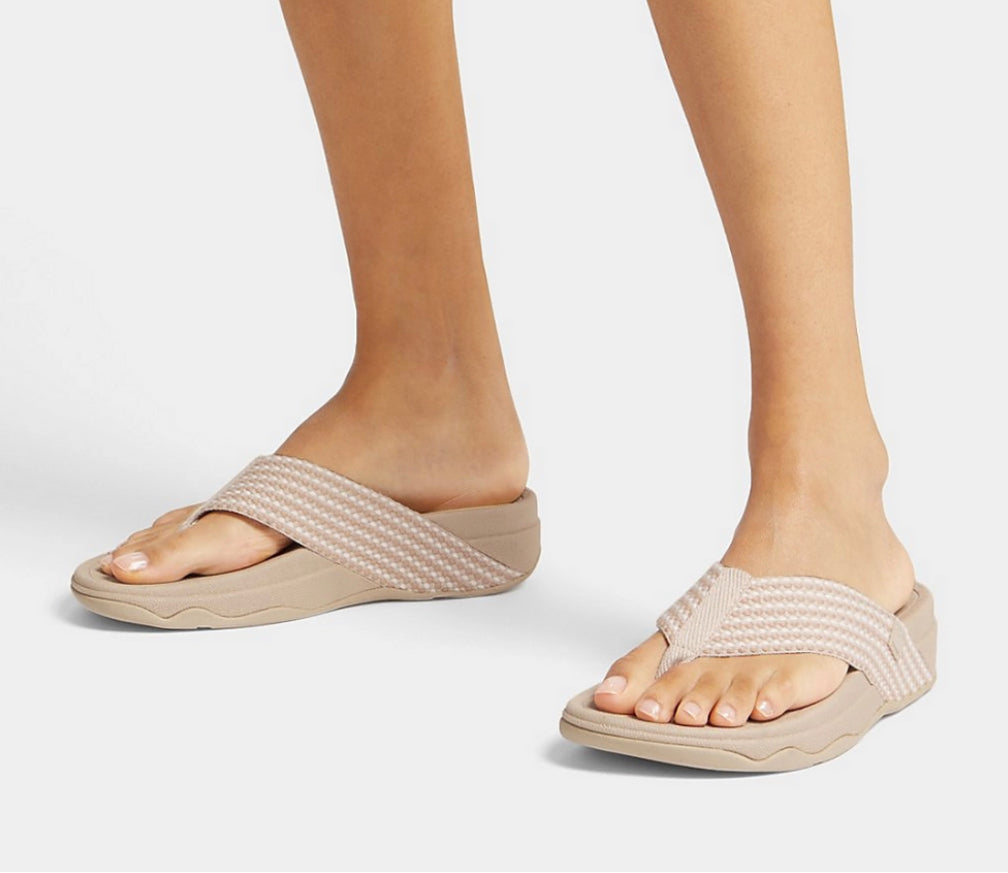 Fitflop SURFA  Webbing Toe-Post Sandals Stone beige