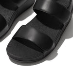 LULU  Adjustable Leather Sandals Crystal Black