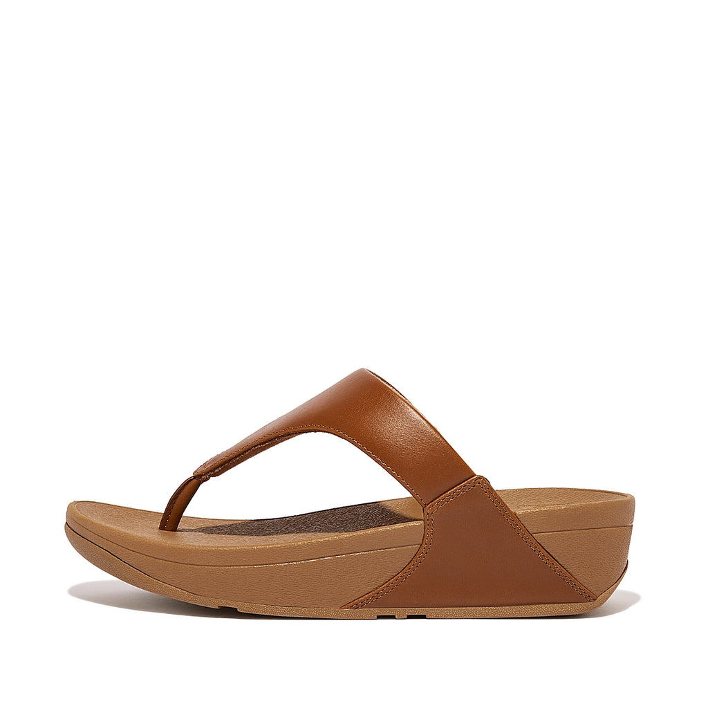 LULU  Leather Toe-Post Sandals Light Tan