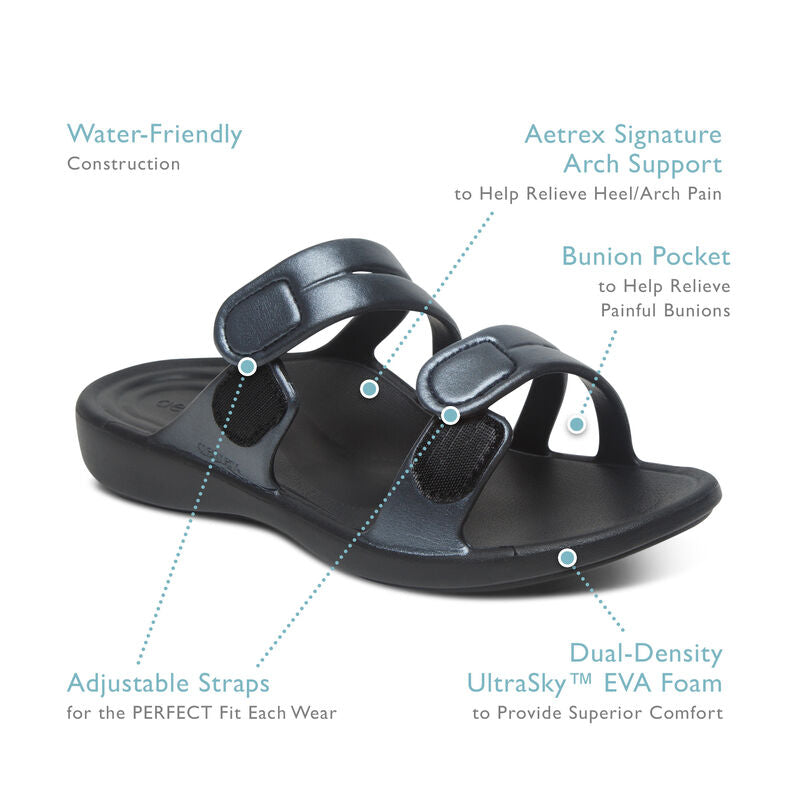 Aetrex Janey Sport Coral Water Friendly Slide