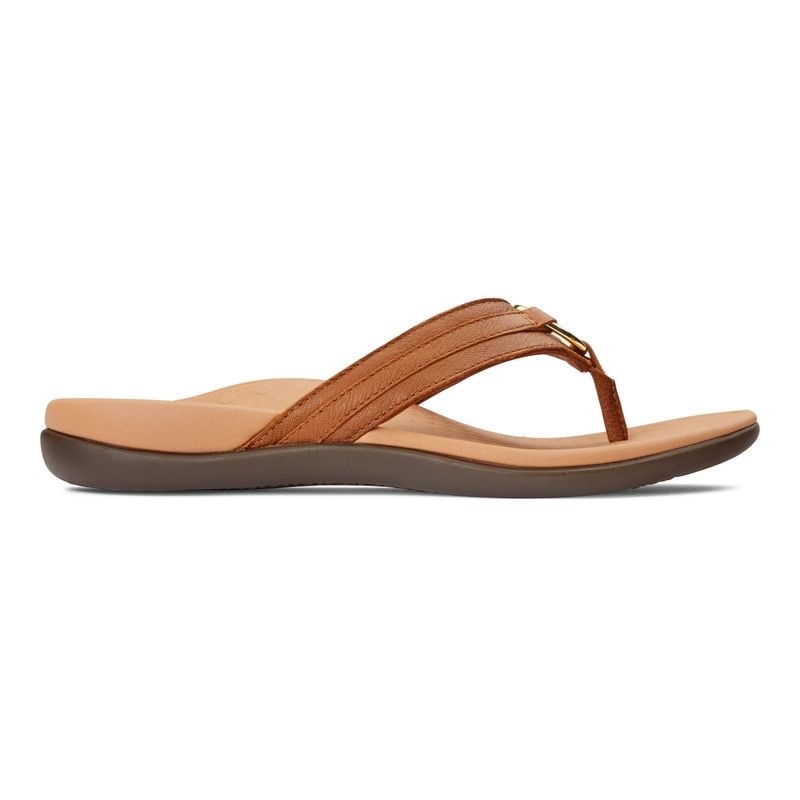 TIDE ALOE TOE POST SANDAL MOCHA LEATHER MEDIUM/WIDE